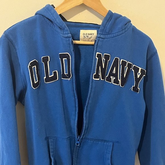OLD NAVY | Boys Zip Up Hoodie Blue Size X-Large - Picture 6 of 7